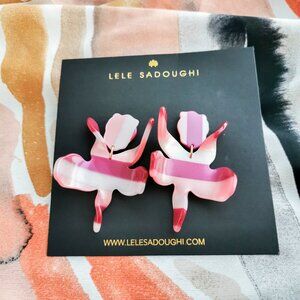 Lele Sadoughi - Small Paper Lily - Burgundy Stripe Earrings